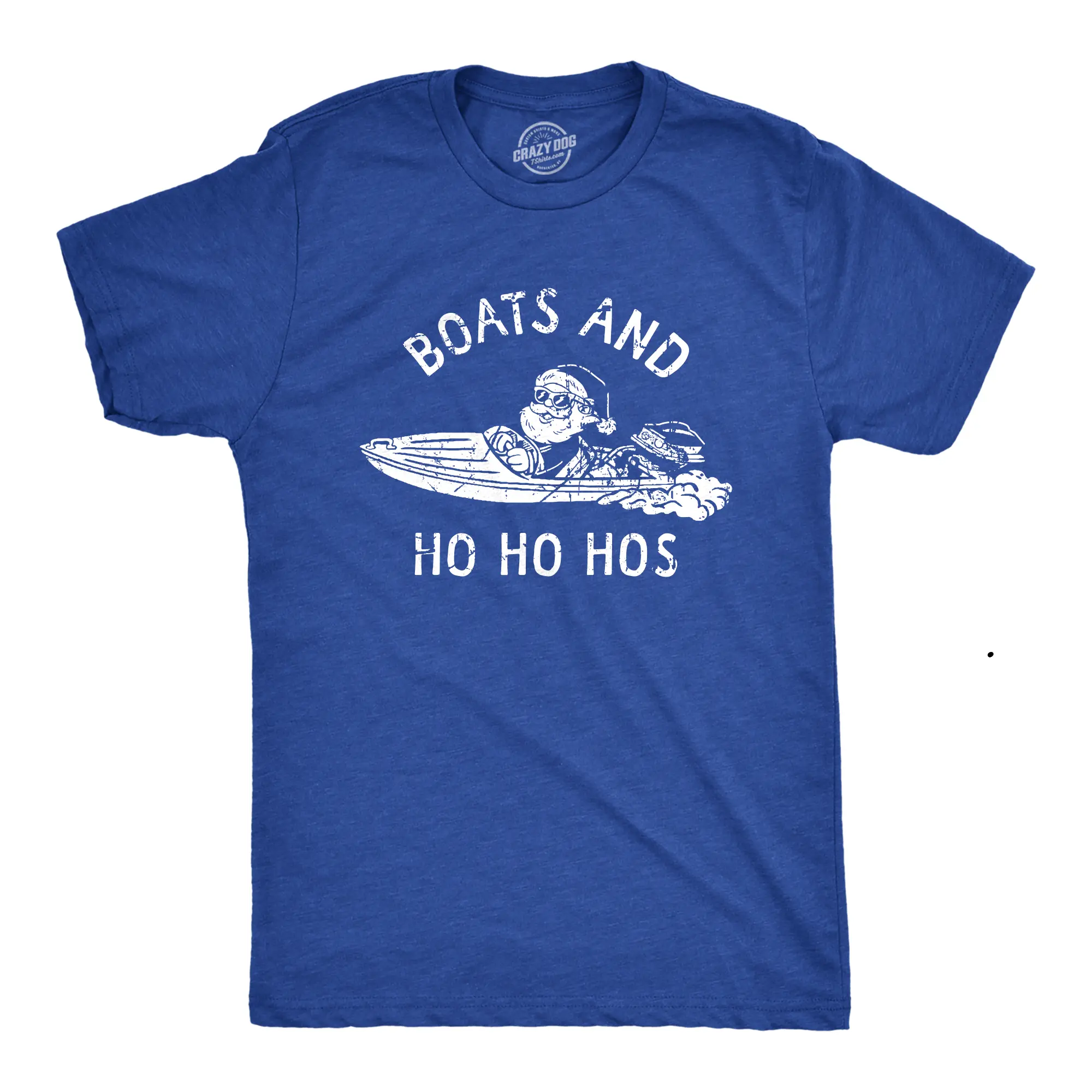 Mens Boats and Ho Ho Hos T Shirt Funny Xmas Sailor Santa Joke Tee for Guys Mens Funny T Shirts Cool Vintage Fashion T-Shirt Gift Classic Menswear Christmas Apparel for Men Funny Sarcastic Short Sleeve Novelty Royal -