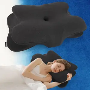 100% Supportive Memory Foam Pillow for Pain Relief - Orthopedic Cervical Pillow for Side, Back, and Stomach Sleepers, Ergonomic Support Pillow with Cooling Pillowcase, Gray | Perfect Gift for Black Friday, Halloween, Christmas & New Year