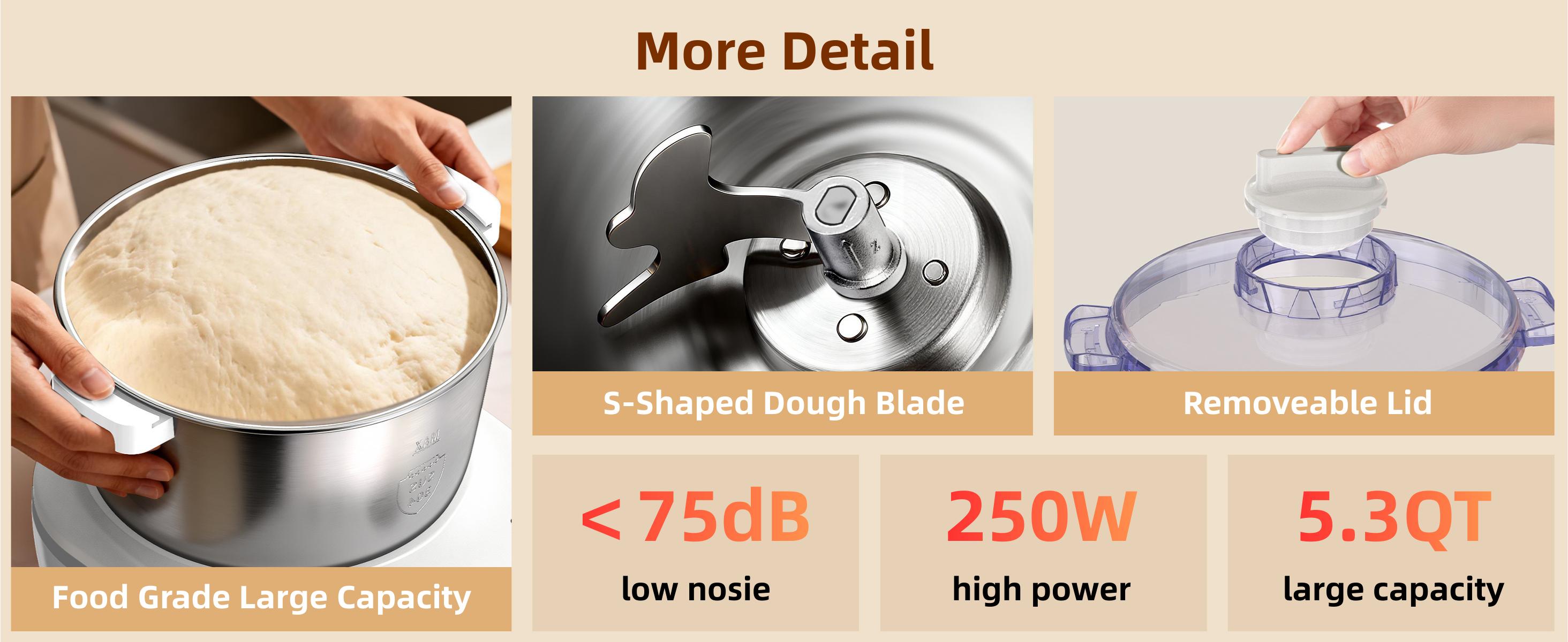 AIZIYO DoughChief 7Qt Electric Dough Mixer with Ferment Function, Dough Maker with 304 Stainless Steel Bowl, Microcomputer Control, Face-up Touch Panel, Easy To Clean for Bread & Pizza