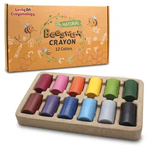 Beeswax Crayon 12 Colors - Original Formula for Creative Writing and Drawing