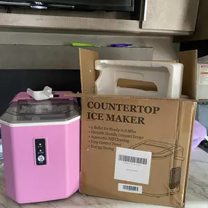 Product Review of EUHOMY Ice Maker Countertop with Handle, 26lbs in 24Hrs, 9 Ice Cubes Ready in 6 Mins, Auto-Cleaning Portable Ice Maker with Basket and Scoop, for Home/Kitchen/Camping/RV. (2024 New Silver) Utensils from G**2