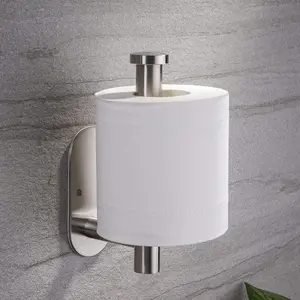 Toilet Paper Holder Self Adhesive - Adhesive Toilet Roll Holder no Drilling for Bathroom Stainless Steel Brushed