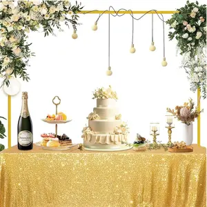 1 Pcs 3.3x9ft Adjustable Square Metal Table Stand for Indoor & Outdoor Events with Clip for Weddings Birthdays Parties Festivals Decor