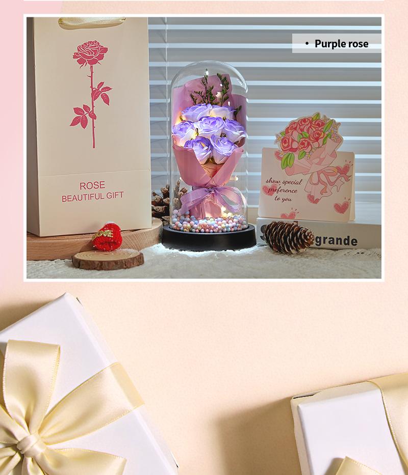 Birthday Rose gifts for Her,Women's history month Flowers gifts for Mom Women Girlfriend,Mother's day gifts for Women,Valentines gifts for wife,Colorful Light Up Rose in A Glass Dome,Anniversary Christmas roses gift for wife daughter