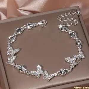New Zirconia Butterfly Women'S Influencer Korean Easy Temperament Individual Adjustable Hand Chain Jewelry