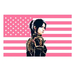 Caitlin Arcane Tapestry Anime Wall Hanging Pink American Flag Aesthetic Cute Gift Sewing Decoration Only
