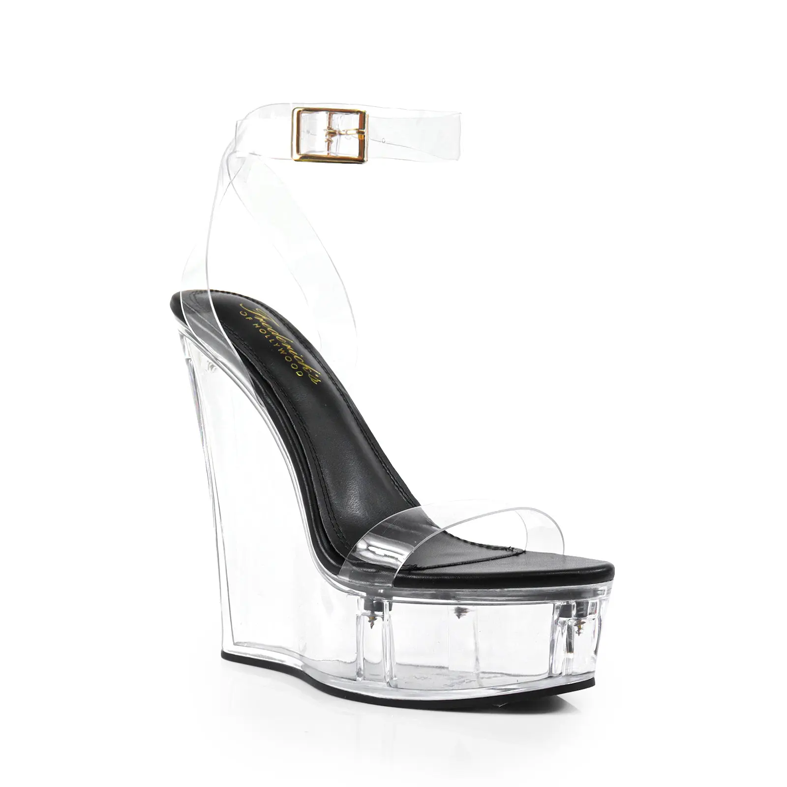Frederick's Of Hollywood Crystal Wedge Sandal, High Heels, Footwear