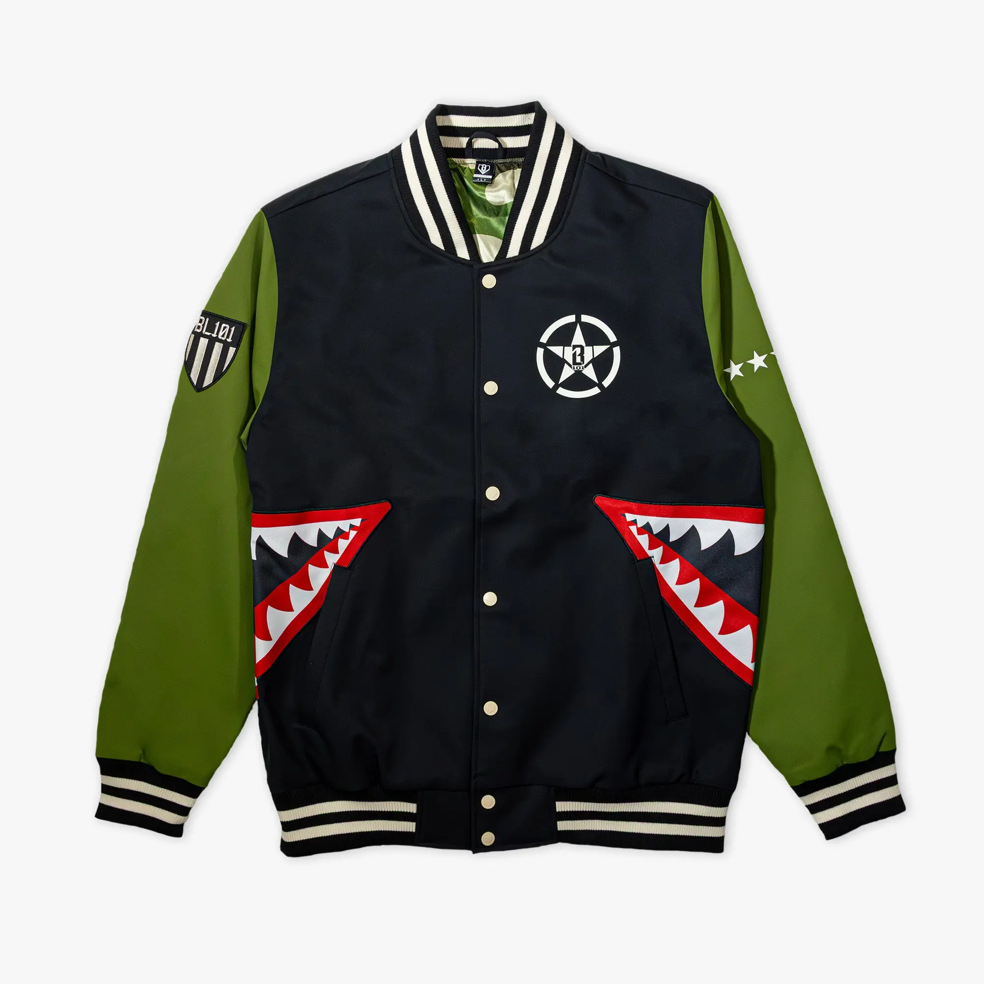 Warhawk Bomber Jacket - Black/Army Green Warhawk Bomber Jacket - Black/Army Green