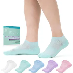 Diabetic Bamboo Socks for Men and Women,5 Pairs Non-Binding Low Cut Diabetic Socks,Loose Socks Size 5-13