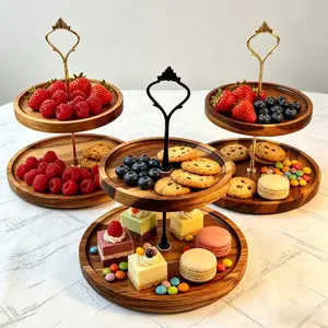 High-Quality Multi-Layer Wooden Display Tray, Cake Stand, Dessert Holder, Kitchen Storage, Festival Decor, Party, Picnic, Garden Centerpiece