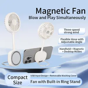 Portable Magnetic Suction Fan, Compact Design for Easy Carry, Ideal for Home & Office Use, Energy Efficient Cooling Solution,Handheld magnetic fan