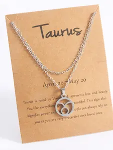 Taurus Constellation Design Pendant Necklace, Stainless Steel Jewelry for Party, Daily Clothing Decor, Trendy All-match & Exquisite Jewelry for Birthday Gift