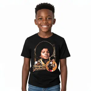 Michael Jackson Kids Graphic Tee - Family Matching Pop Star T-Shirt for Toddlers Girls Boys - Young MJ Afro & Vintage Album Polaroid Design - Premium Cotton Youth Concert Merch - Gift for Fans