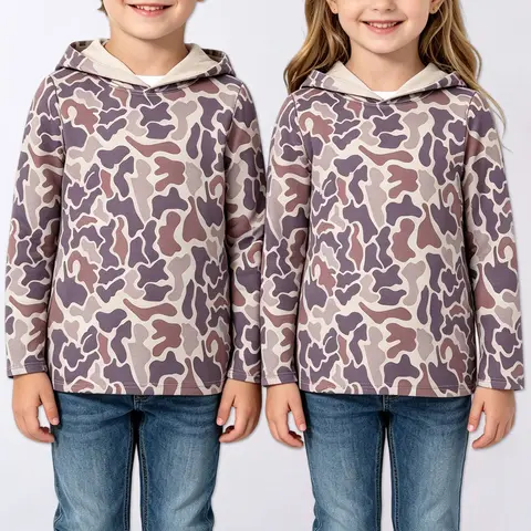 Camouflage Kids Beige Pullover Hoodie