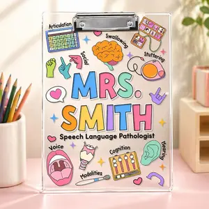 Personalized Speech Therapist Teacher Gift, Custom Speech Therapy Teacher Clipboard, SLP Clipboard With Teacher Name, Gift For SLP Teacher