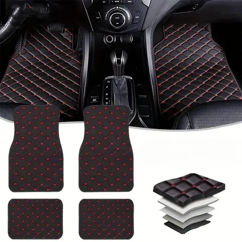 Car Floor Mat, Universal Waterproof Car Floor Mat, Front Rear Full Set Auto Rugs, Automotive Floor Mats, Floor Mats For Car, Car Carpet Accessories Interior, Car Interior Kit, Car Accessory