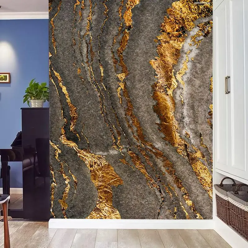 Marble Pattern Wall Sticker, 1 Roll Self-adhesive Wallpaper, Waterproof Removable Wall Decal, Decorative Sticker for Home Living Room Kitchen Bedroom