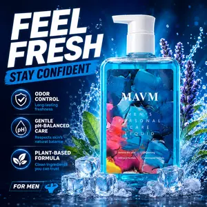 MAVM Men's Daily Intimate Wash with Blue Fragrance, pH Balanced Cleanser