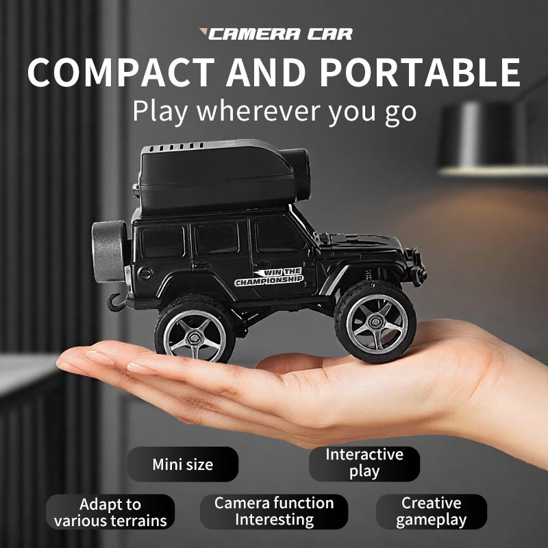 1:64 Mini RC Off-Road Monster Truck, 2.4GHz Wireless Remote Control Car with LED Lights, 720P FPV Camera, WiFi APP Control, Desktop Play, Indoor & Outdoor Toy, Holiday Gift for Adults and Kids Lighted Bluetooth Ride-On Drift USB Rechargeable LED Drift Car