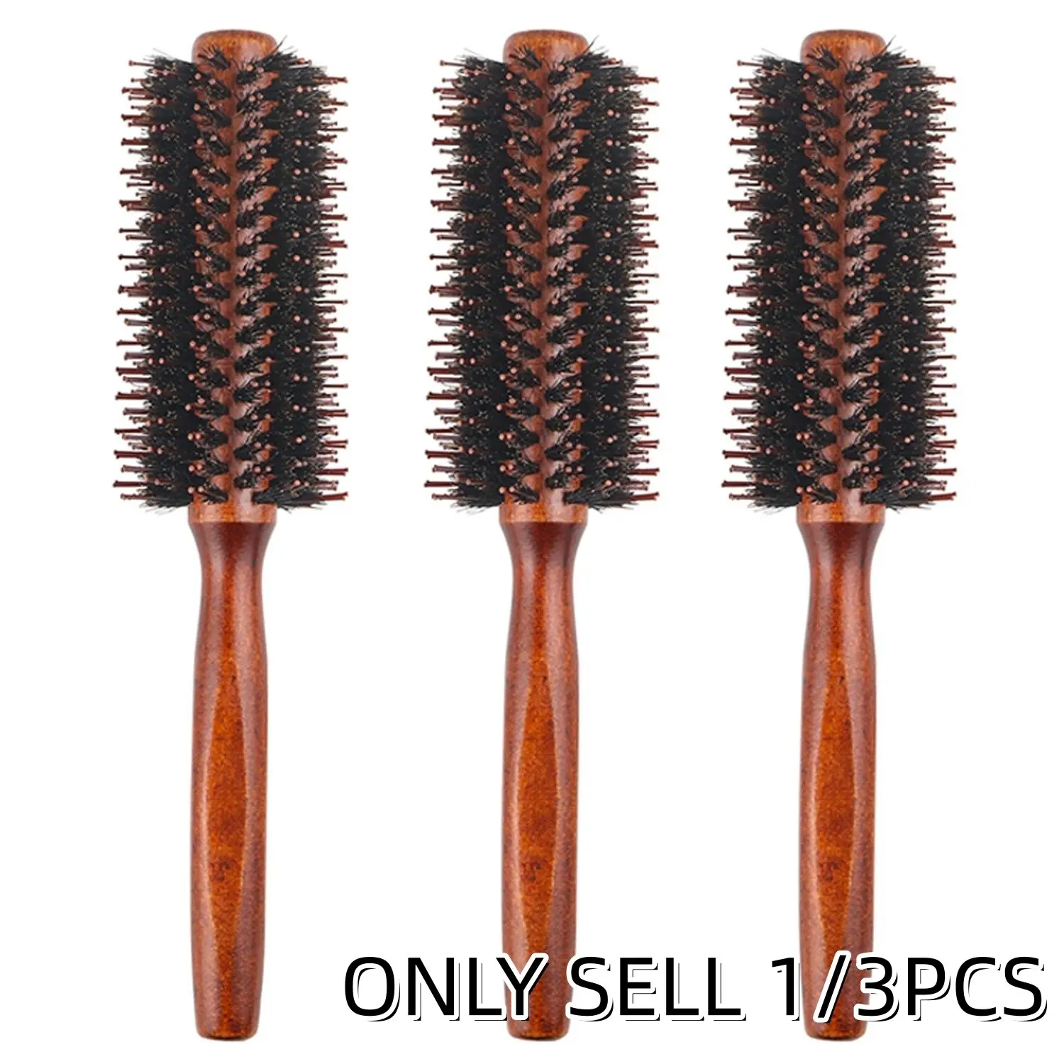 Natural Wooden Handle Round Brush, Hair Styling Brush, Hair Styling Tool for Men & Women, Professional Hair Styling Tool for Home & Salon Use