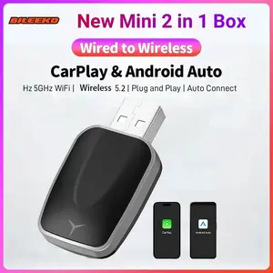 Two-In-One Wireless Carplay Adapter, Wired to Wireless Converter, Plug-And-Play, Digital Signal/network, Plastic Enclosure, Mp5 Player Compatible