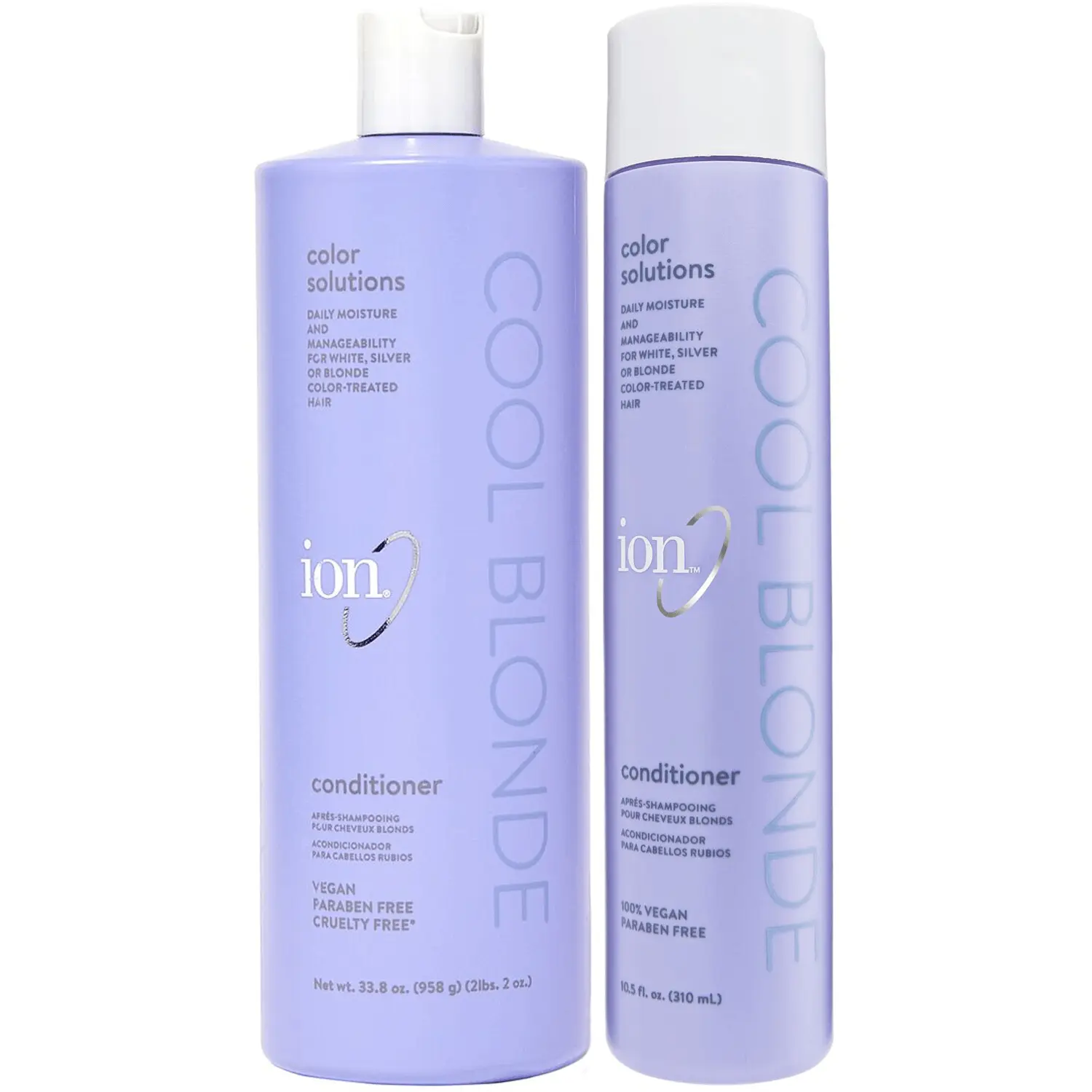 Ion Cool Blonde Purple Liquid Conditioner - Fragranced, Moisturizing Toning Haircare Formula for Adults' Dyed, Chemically Treated Hair to Neutralize Brassiness & Fight Yellow Tones