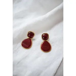 Burgundy Clay Earrings