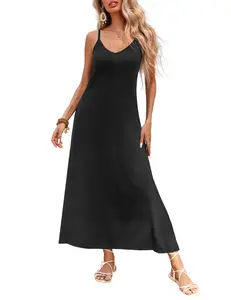 ZEAGOO Womens Summer Maxi Dress Spaghetti Strap Casual Printed Dress Boho Floral Beach Sundress, Fit Feminine