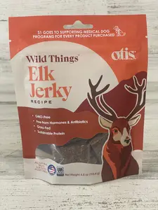 O.T.I.S. Wild Things Elk Jerky Dog Treats 4oz