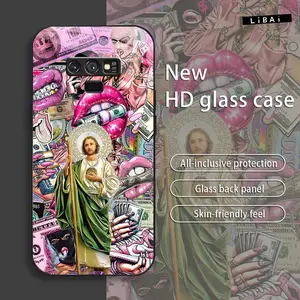 Suitable for [Galaxy Note9] New stylish high quality glass protective case affordable anti-drop anti-fingerprint-888