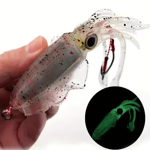 Luminous Squid Lure, 60g/15cm Artificial Fishing Lure with Hook, Fishing Accessories for Outdoor Fishing, Fishing Supplies, Fishing Equipment