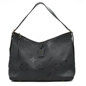 Pre-owned Louis Vuitton leather Shoulder Bags $3400 Empreinte Monogram Giant Carryall MM Black