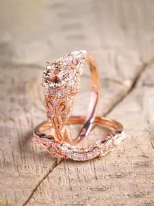 Elegant Rhinestone Decorated Ring for Women, Princess Rings, 2024 New Style Engagement Rings for Party, Daily Clothing Decor, Trendy All-match Cool Female Accessories for Birthday Gift, Rhinestone Ring Set