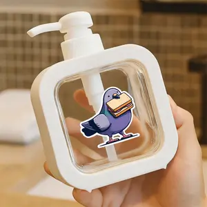 Whimsical Purple Pigeon Pump Dispenser - Cute Refillable Soap & Cleaning Liquid Container for Bathroom and Kitchen, Durable Plastic, Easy One-Touch Pump, Perfect for Whimsical Decor