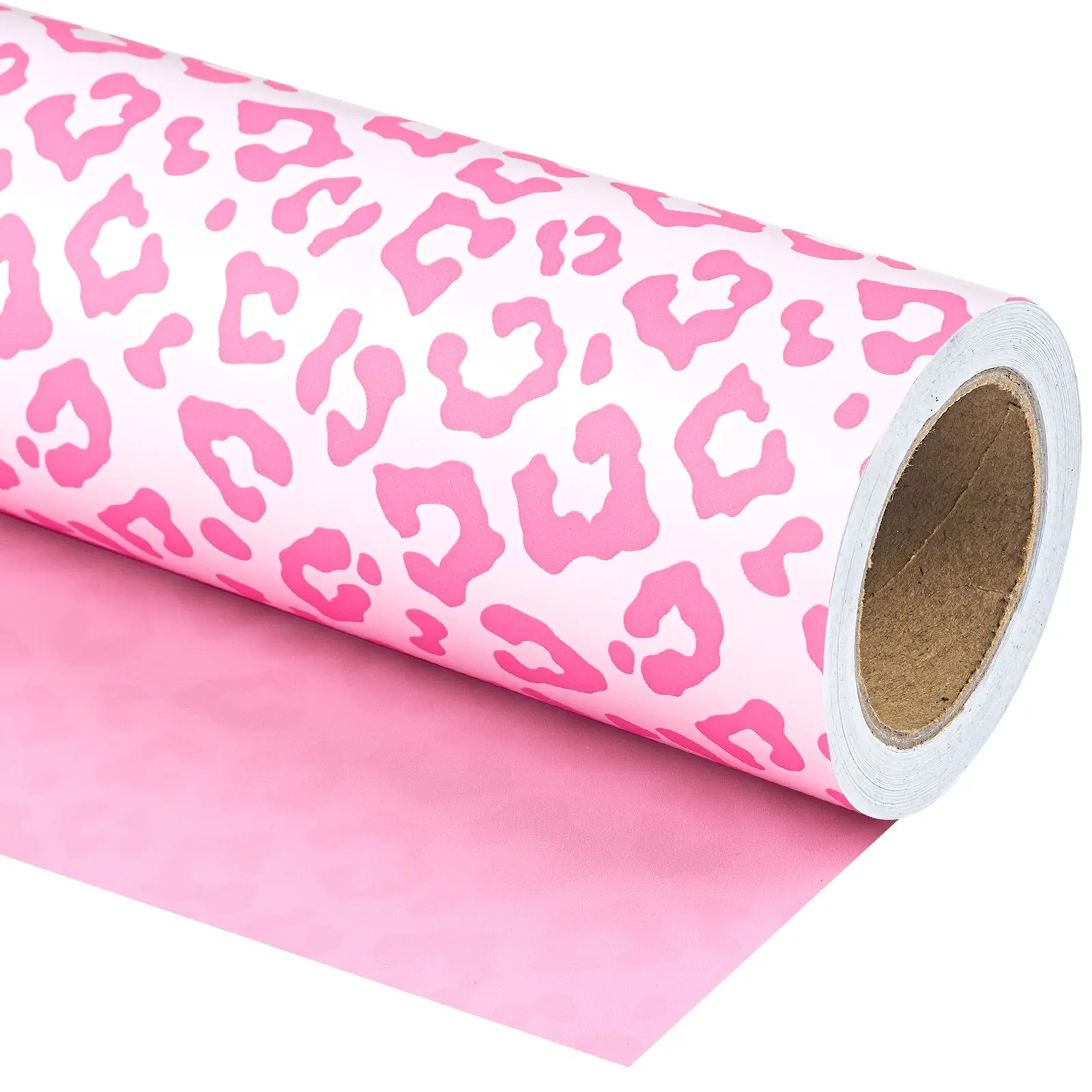 Reversible Leopard Print Wrapping Paper Roll, Cute Animal Pattern, Birthday Party, Wedding Shower, Holiday Gift Wrapping, Gift Decoration, DIY Craft Decor, Creative Gift Packaging, 43.2cm X 1000cm
