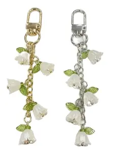 Flower Design Keychain, Cute Keychain for Women & Girls, Fashion Accessories for Bag, Car Key, Earphone Case Decoration