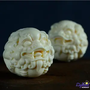 Exquisite Pi Xiu Hand Balls – Natural Vegetable Ivory Stress Relief Orbs & Lucky Feng Shui Ornament for Wealth, Focus, and Home Decor