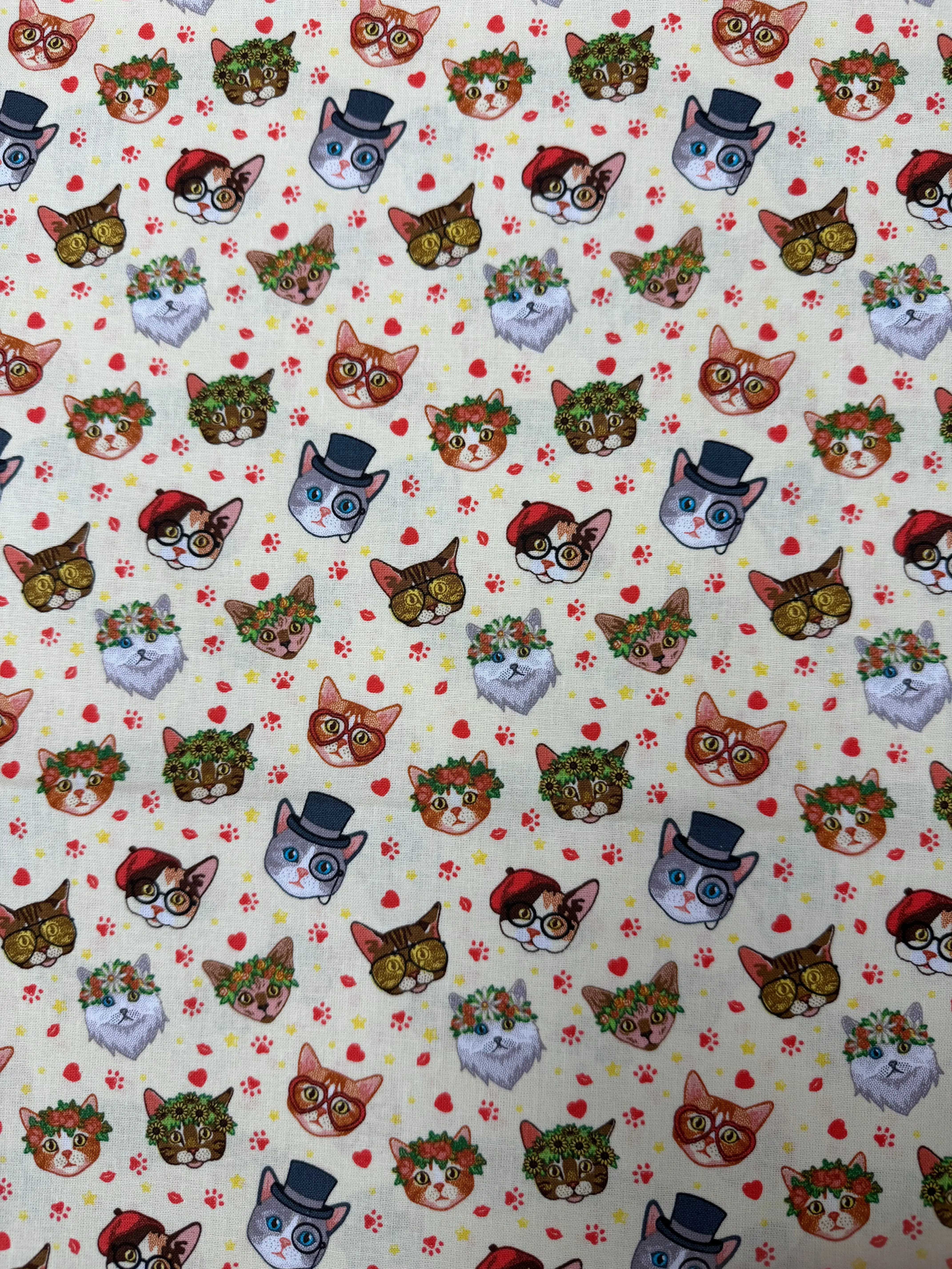 Cats & Sunflowers Quilting Fabric | 8-Yard Continuous Cut