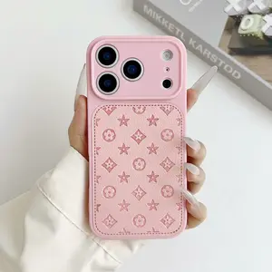 Phone case: Personalized Luxury Faux Leather Phone Case Compatible with iPhone 17 16 15 14 13  Pro Max 17 Air Hot Stamping Letters All-inclusive Protective Cover Stylish Phone Cover