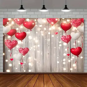 1pc Valentine Backdrop Love Board Design Durable Polyester Easy Transport for Multi Event Occasion Portable Party Decoration