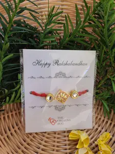 Fine  Red Rakhi | Raksha Bandhan | Handmade | Customized | Personalized | Crystals | Gems | Indian Bracelet | Rakhi for brother | Rakhri