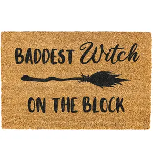 Halloween doormat, Baddest Witch On The Block, Welcome Mat, Funny Door mat, Fall Doormat, Fall Decor, Halloween Decorations
