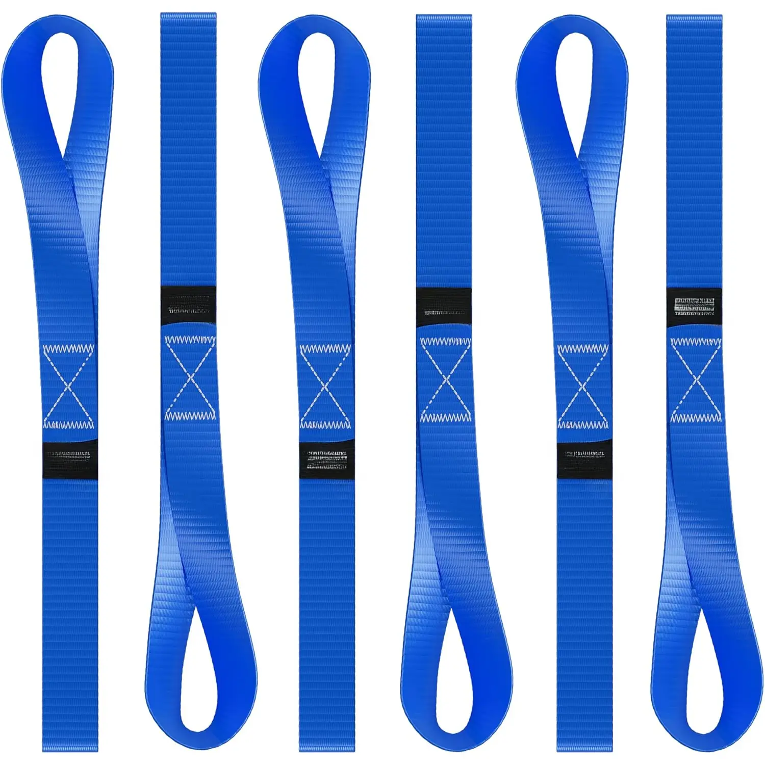 Synthetic Heavy Duty Soft Loop Tie Down Straps - 6 Pack, 1500 Lbs Load Capacity, 4500 Lbs Breaking Strength, Quick to Use, Long-Lasting Securing, Reliable Performance - Universal for Hauling Dirt Bikes, ATVs, Wheelchairs