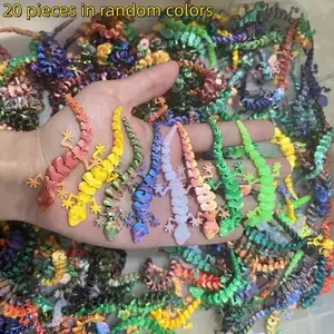 20pcs 3D Printed Lizards, 3.54 Inch Pla Material, Vibrant Colors, Perfect for Christmas Easter Valentine's Day Decorations