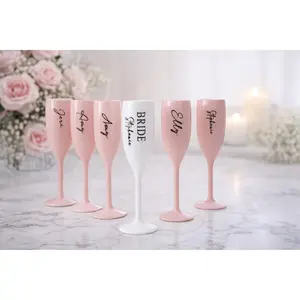 Personalized Engraved Bridal Party Champagne Flutes | Bride & Bridesmaid Gift | Wedding Toast Glass