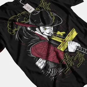 One Piecee Anime T-Shirt & Sweatshirt, Dracule Mihawk Strongest Swordsman Graphic Tee, Vintage Oversized Unisex Streetwear, Manga Gift for Men Women