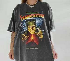 [Sale up to 30%] Classic Movie Frankenstein T-Shirt, Gift For Women and Men Graphic Unisex T-Shirt, Cotton Fabric Tee