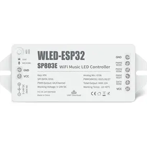 ESP32 WLED LED Strip Controller SP803E -in Mic DIY Dynamic Modes UART USB Type-C Download for WS2811,WS2812,SK6812,WS2814,WS2815 Addressable LED Strip/,PWM Dimming CCT RGB LED