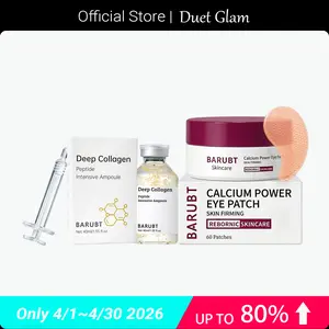 [BARUBT] Glass Skin Glow Bundle: Peptide Deep Collagen Lifting Ampoule Serum (40ml) & Hydrating Eye Patches with Niacinamide Hyaluronic Acid (30 Pairs). 72H Intense Hydration, Anti-Wrinkle, Firming & Dark Circle Care Daily Skincare Set