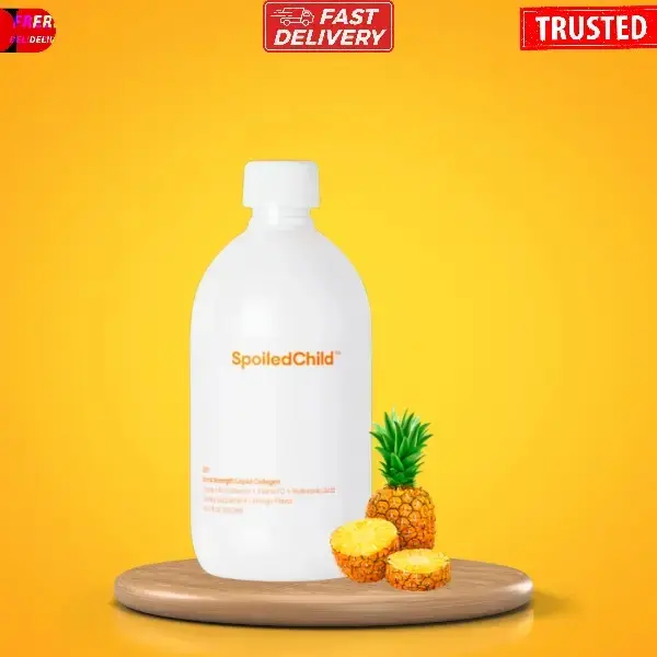 SpoiledChild Collagen Peptides + Vitamin C + Hyaluronic Acid Liquid Collagen Pineapple 400ml 13.5 FL oz